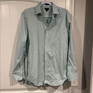 J. Crew Mint Green Micro-Check Dress Shirt - Men
